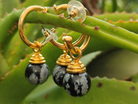 Hand Made Snowflake Obsidian Earrings - Sold Per Item - From Mexico