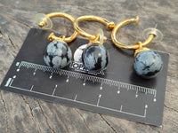 Hand Made Snowflake Obsidian Earrings - Sold Per Item - From Mexico