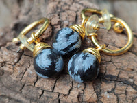 Hand Made Snowflake Obsidian Earrings - Sold Per Item - From Mexico