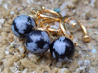 Hand Made Snowflake Obsidian Earrings - Sold Per Item - From Mexico