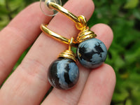 Hand Made Snowflake Obsidian Earrings - Sold Per Item - From Mexico