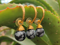 Hand Made Snowflake Obsidian Earrings - Sold Per Item - From Mexico