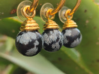 Hand Made Snowflake Obsidian Earrings - Sold Per Item - From Mexico