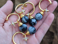 Hand Made Snowflake Obsidian Earrings - Sold Per Item - From Mexico