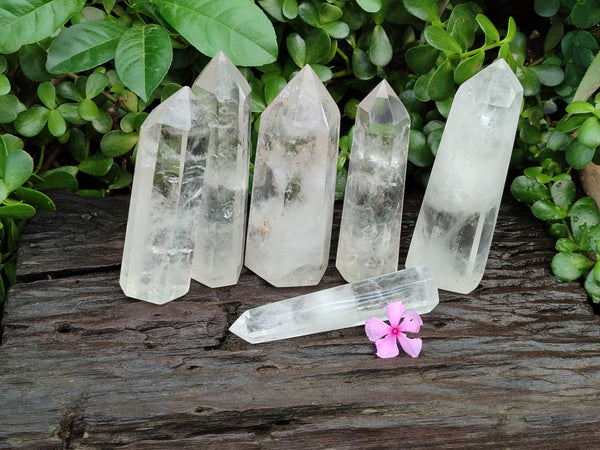 Polished Clear Quartz Crystals x 3 From Madagascar