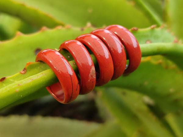 Hand Made 16mm Red Jasper Rings - sold per item - From South Africa