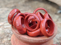 Hand Made 16mm Red Jasper Rings - sold per item - From South Africa