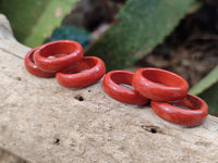 Hand Made 16mm Red Jasper Rings - sold per item - From South Africa