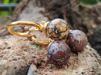 Hand Made Snakeskin Jasper Hoop Earrings - sold per item - From Australia