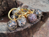 Hand Made Snakeskin Jasper Hoop Earrings - sold per item - From Australia