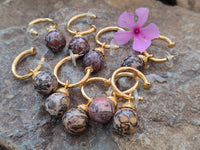 Hand Made Snakeskin Jasper Hoop Earrings - sold per item - From Australia