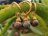 Hand Made Snakeskin Jasper Hoop Earrings - sold per item - From Australia