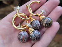 Hand Made Snakeskin Jasper Hoop Earrings - sold per item - From Australia