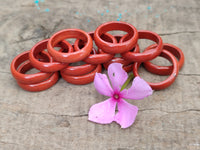 Hand Made 19mm Red Jasper Rings - sold per item - From South Africa