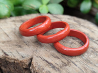 Hand Made 19mm Red Jasper Rings - sold per item - From South Africa