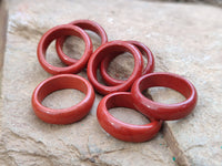 Hand Made 17mm Red Jasper Rings - sold per item - From South Africa