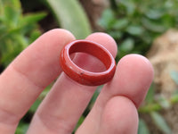 Hand Made 17mm Red Jasper Rings - sold per item - From South Africa