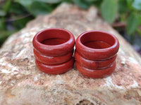 Hand Made 17mm Red Jasper Rings - sold per item - From South Africa