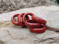 Hand Made 16.5mm Red Jasper Rings - sold per item - From South Africa