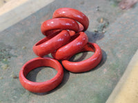 Hand Made 16.5mm Red Jasper Rings - sold per item - From South Africa