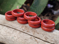 Hand Made 16.5mm Red Jasper Rings - sold per item - From South Africa