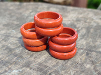 Hand Made 16.5mm Red Jasper Rings - sold per item - From South Africa