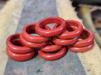 Hand Made 15.5mm Red Jasper Rings - sold per item - From South Africa