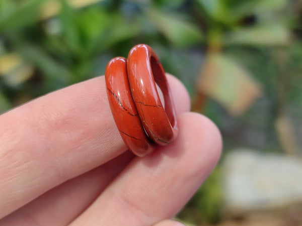 Hand Made 15.5mm Red Jasper Rings - sold per item - From South Africa