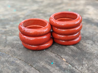 Hand Made 15.5mm Red Jasper Rings - sold per item - From South Africa