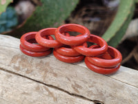 Hand Made 15.5mm Red Jasper Rings - sold per item - From South Africa