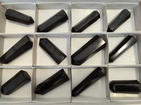 Polished Black Basalt Points x 12 From Antsirabe, Madagascar