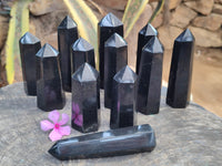 Polished Black Basalt Points x 12 From Antsirabe, Madagascar