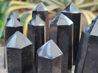 Polished Black Basalt Points x 12 From Antsirabe, Madagascar