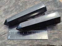 Polished Black Basalt Points x 12 From Antsirabe, Madagascar