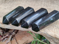 Polished Black Basalt Points x 12 From Antsirabe, Madagascar