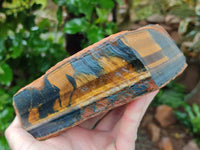 Polished On One Side Tiger's Eye Slabs x 2 From Prieska, South Africa