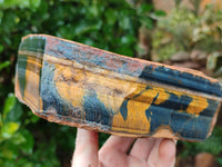 Polished On One Side Tiger's Eye Slabs x 2 From Prieska, South Africa