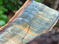 Polished On One Side Tiger's Eye Slabs x 2 From Prieska, South Africa