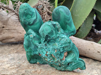 Natural Etched Silky Malachite Stalactite Specimen x 1 From Congo