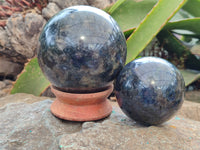 Polished Iolite Spheres x 2 From Ambatofinandrahana, Madagascar