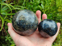 Polished Iolite Spheres x 2 From Ambatofinandrahana, Madagascar