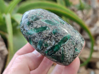 Polished Emerald Mica In Matrix Standing Free Forms x 5 From Mutoko, Zimbabwe