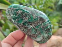 Polished Emerald Mica In Matrix Standing Free Forms x 5 From Mutoko, Zimbabwe