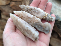 Natural Drusy Quartz Coated Calcite Pseudomorph Specimens x 12 From Alberts Mountain, Lesotho