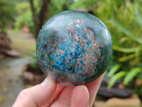 Polished Shattuckite Spheres x 2 From Congo