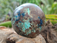 Polished Shattuckite Spheres x 2 From Congo