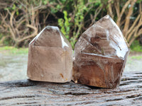 Polished Smokey Quartz Crystals x 3 From Madagascar