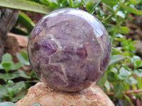 Polished Chevron Amethyst Sphere x 1 From Madagascar