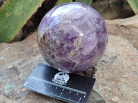 Polished Chevron Amethyst Sphere x 1 From Madagascar