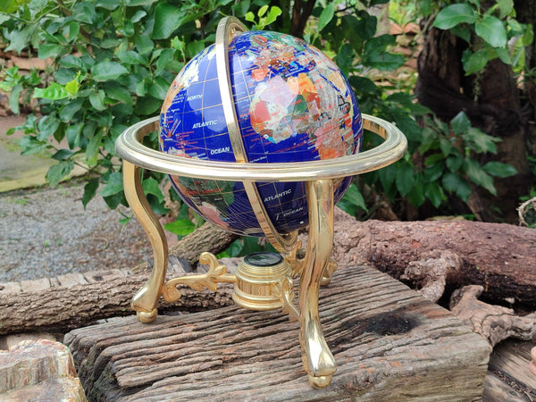 Polished Lapis Lazuli World Globe x 1 From China